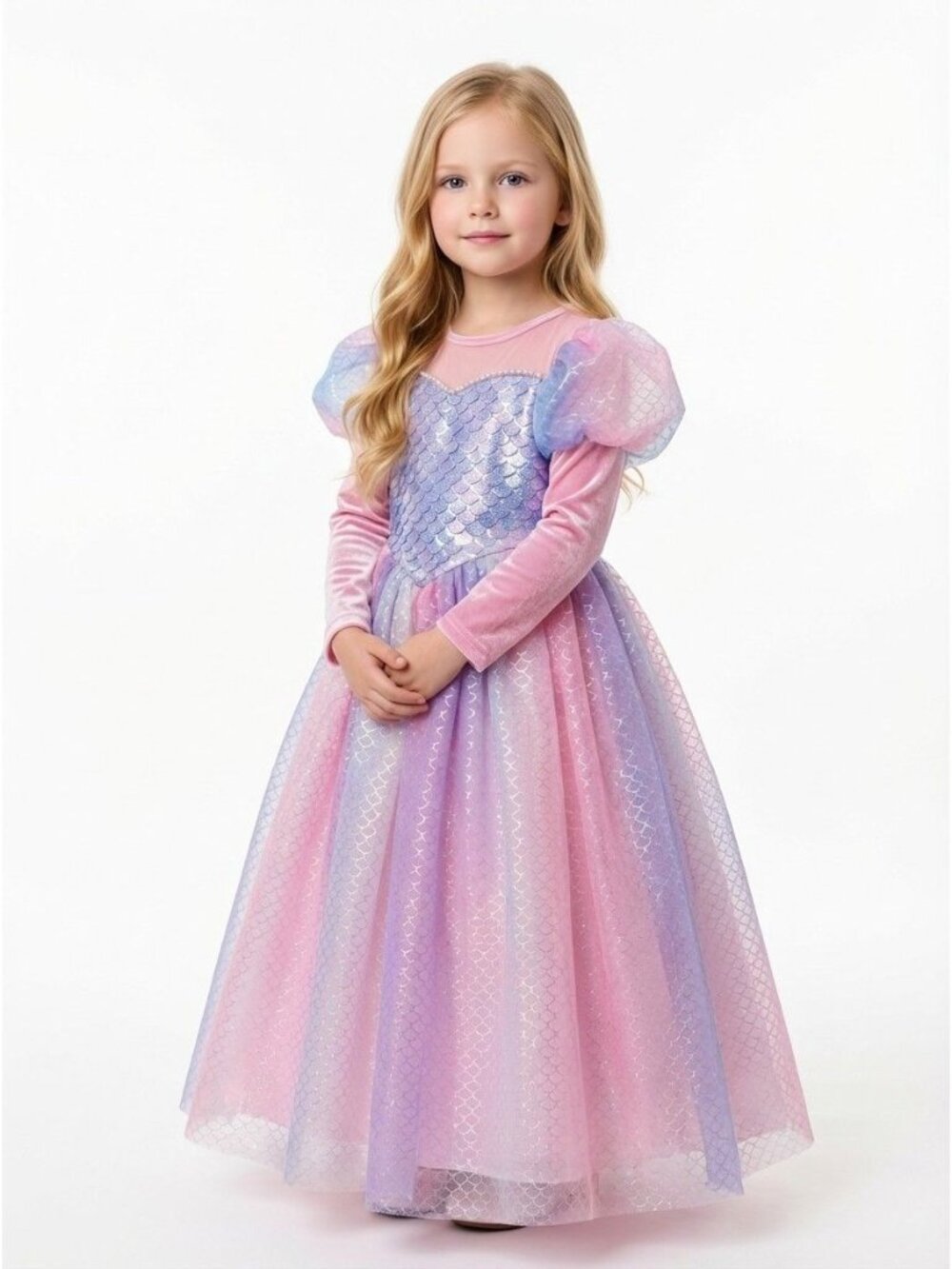 Girls Mermaid Princess Dress Costume (Size 5)